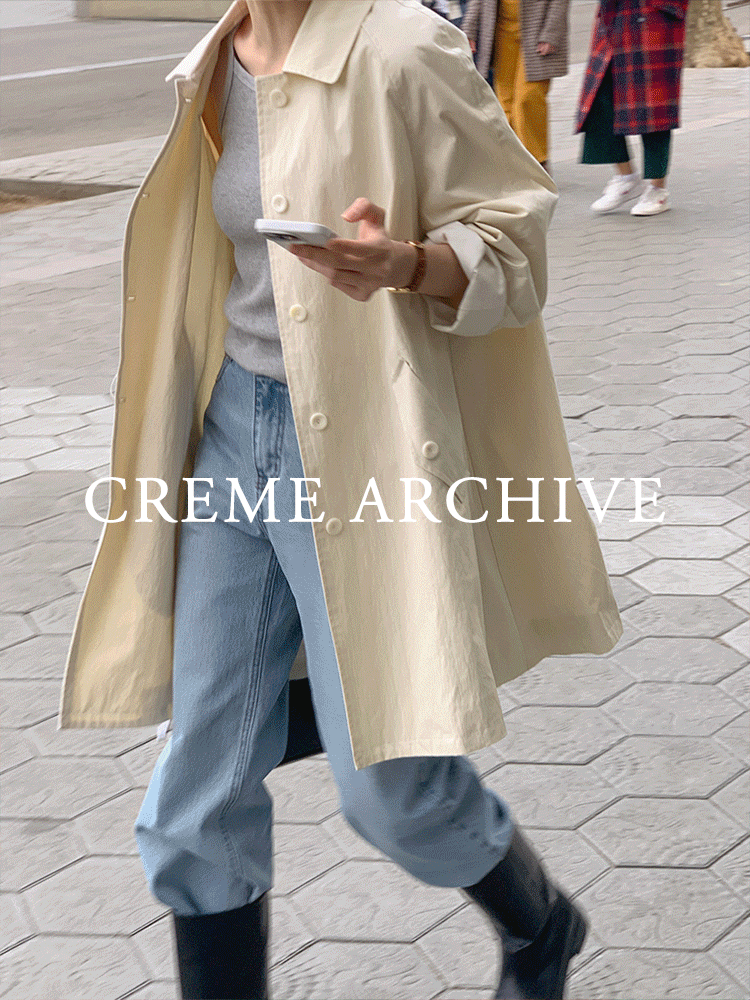 [Crème Archive] Serif Trench Coat - Light Beige